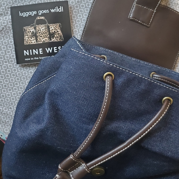 NEW Soft Leather & Denim Backpack - Picture 7 of 7